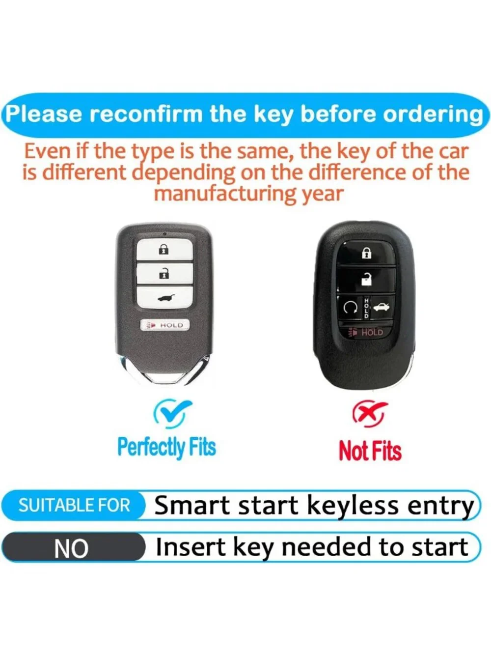 360° Protection Soft TPU Key Fob Cover with Keychain for Honda Accord Civic CRV